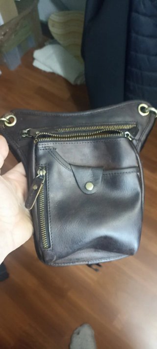 Chaqueta de cuero marrón