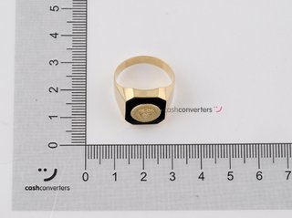 sello oro 18k con piedra con onix