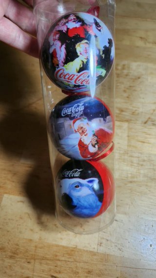 Bolas de Navidad Coca-Cola, set de 9, sin estrenar