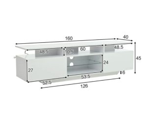 Mueble TV Blanco LED 160x40x45