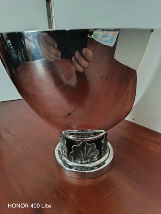 Cubitera o champanera vintage metal y madera
