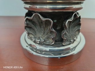 Cubitera o champanera vintage metal y madera