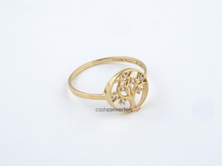 anillo oro 18k con piedra con circonita