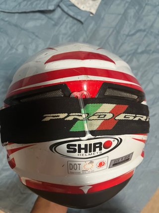 Casco Moto MX-734 Blanco/Rojo