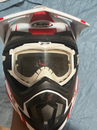 Casco Moto MX-734 Blanco/Rojo