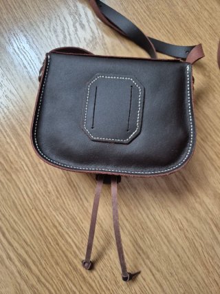 Bolso Piel Virgen del Rocío marrón/Beige