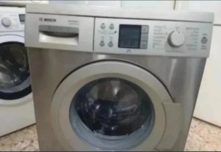 Lavadora Bosch plateada 8kg