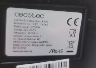 Freidora de aire Cecotec Cecofry 6500. 6.5 litros