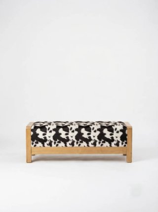 Banco tapizado hecho a mano animal print