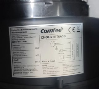 Campana extractora Comfee negra nueva
