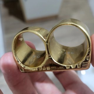 Anillo Doble Perlas Oro