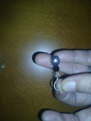 Pendientes mujer morados y plateados