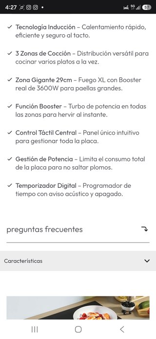Placa de Inducción Candy CI633C/E14U Nueva