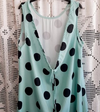 Vestido verde água TIMIAMI às bolas T.U.