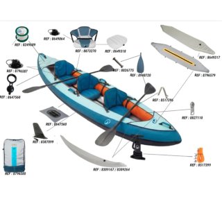Pack Canoa Kayak Tribord 100 completo 2/3 personas
