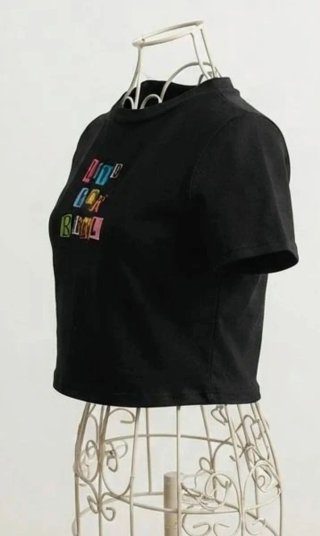 Crop top stampa ransom note