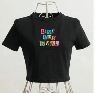 Crop top stampa ransom note
