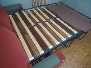 Sofá Cama de Algodón 3 plazas rojo