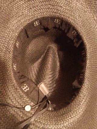 Sombrero di paglia donna nero con foulard