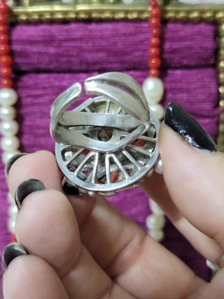 Anillo Barroco Perlas y Coral Mediterráneo