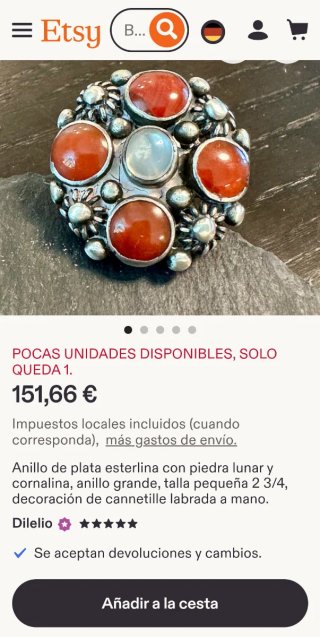 Anillo Barroco Perlas y Coral Mediterráneo