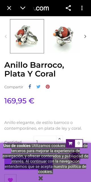 Anillo Barroco Perlas y Coral Mediterráneo