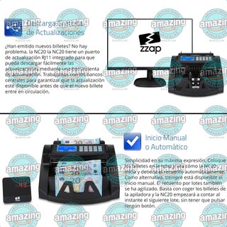 ZZap NC20 Contador Billetes 1000Min Lotes