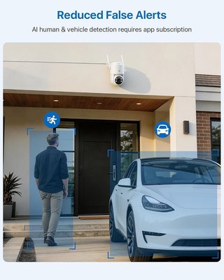 AKINGUAR Y1 cámara 2K 360° WiFi 2,4-5 GHz IP66