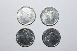 4 Monete 100 Lire Italiane piccole