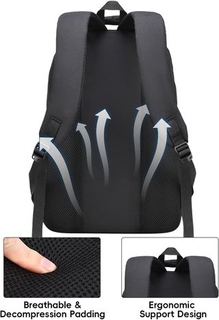 AMYTHE mochila 28L escolar portatil 15.6'' Negra