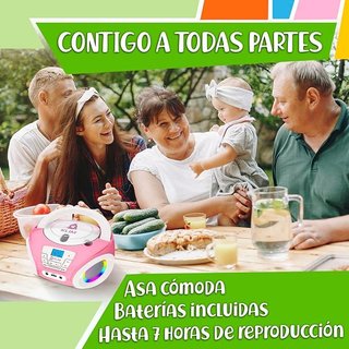 KLIM Candy Reproductor CD para niños Radio Rosa