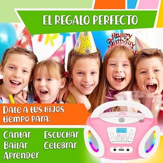 KLIM Candy Reproductor CD para niños Radio Rosa