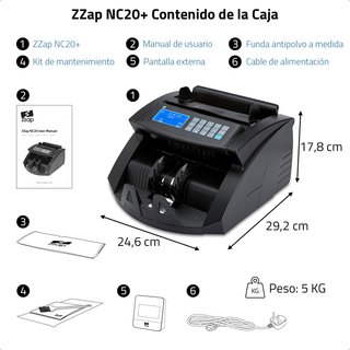 ZZAP NC20+ Contador Billetes 1000Min Lote 4Niveles