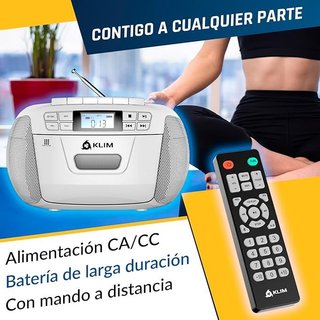 KLIM Boombox Radio CD Cassette Player BLANCO