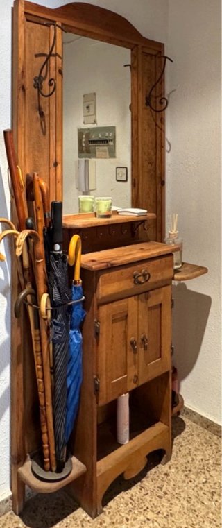 Mueble recibidor madera maciza pino antiguo