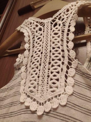Camiseta rayas crochet espalda tirantes
