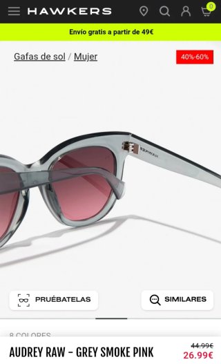 Gafas de sol Hawkers Audrey Raw - Gris/Rosa NUEVAS