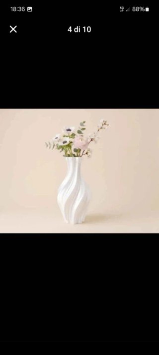 Vaso 3D Design Tulipano Bianco