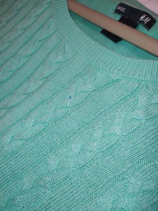 Jersey de punto verde manga francesa