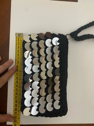Borsa uncinetto fatta a mano con paillettes