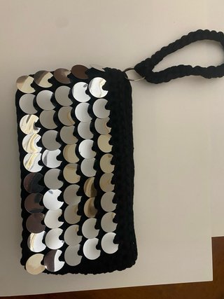 Borsa uncinetto fatta a mano con paillettes