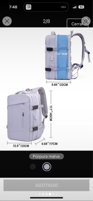 Due zaini da cabina beige e grigi