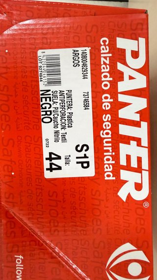 Zapato Seguridad Panter Argos S1P Negro