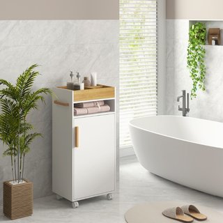 Mobiletto Bagno con Vassoio Rimovibile, Ripiano Ap