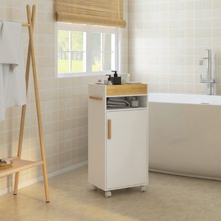 Mobiletto Bagno con Vassoio Rimovibile, Ripiano Ap