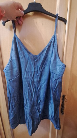 Camiseta tirantes botones azul XL