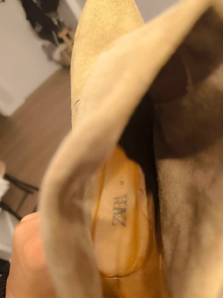Botines tacón Zara beige ante