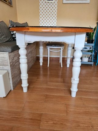 Mesa de comedor cristal y madera