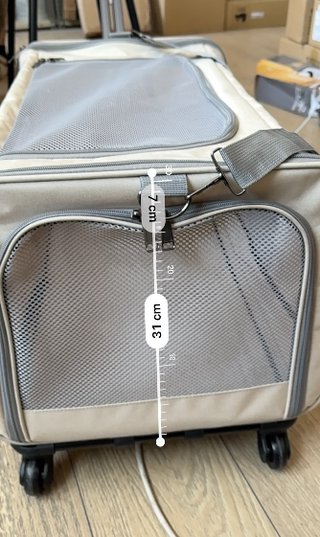 Transportín Ruedas Beige Gris