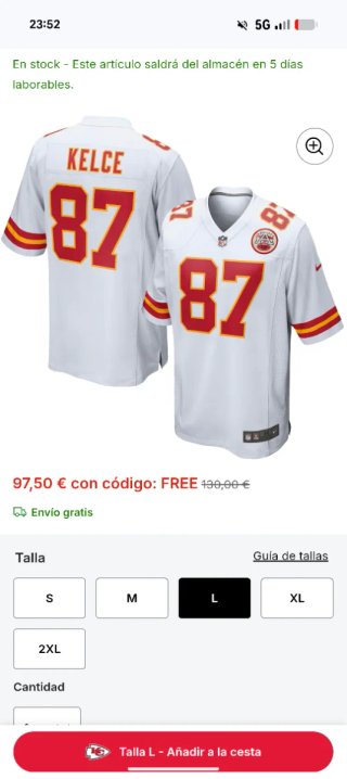 Camiseta Chiefs NFL Travis Kelce 87